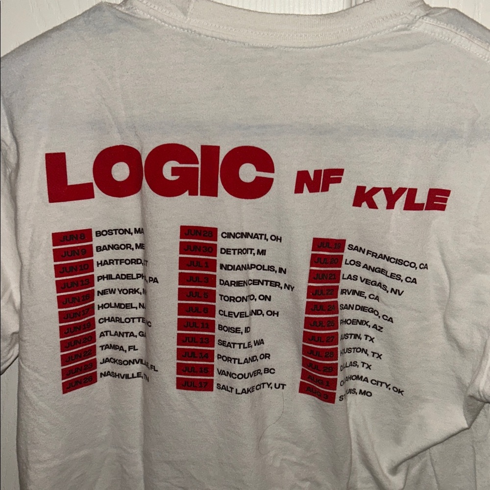 Logic Mens Tshirt Size Small White Bobby Tarantino vs Everybody Tour Hip Hop - Picture 4 of 5